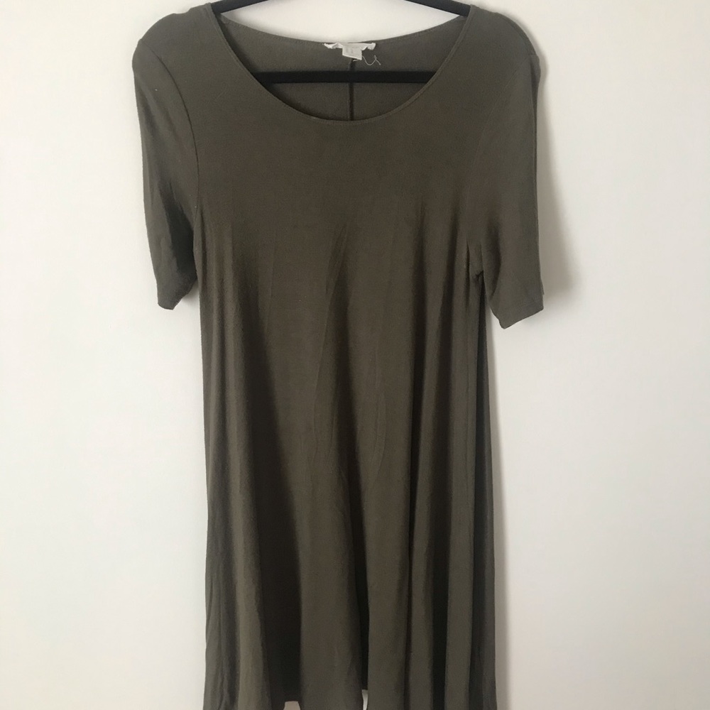 Army Green T-Shirt Dress